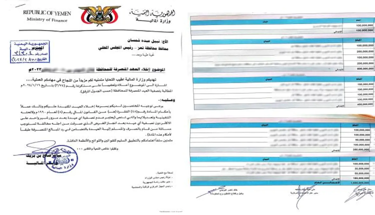 اسرار | بالوثائق والتفاصيل | فضيحة مدوية تهز تعز.. مليارا ريال مختفية تضع المحافظ تحت مجهر المساءلة وتفجر غضبا واسعا