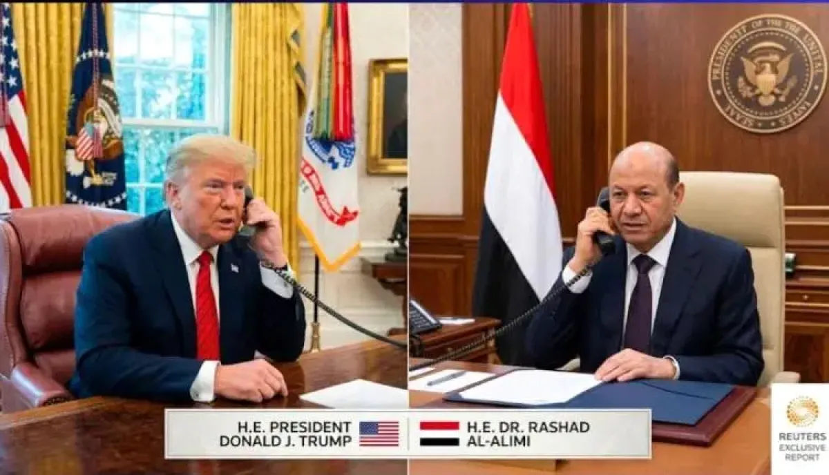 اسرار | تفاصيل جديدة.. ماذا دار في المكالمة الهاتفية بين ترامب والعليمي بشأن باب المندب؟