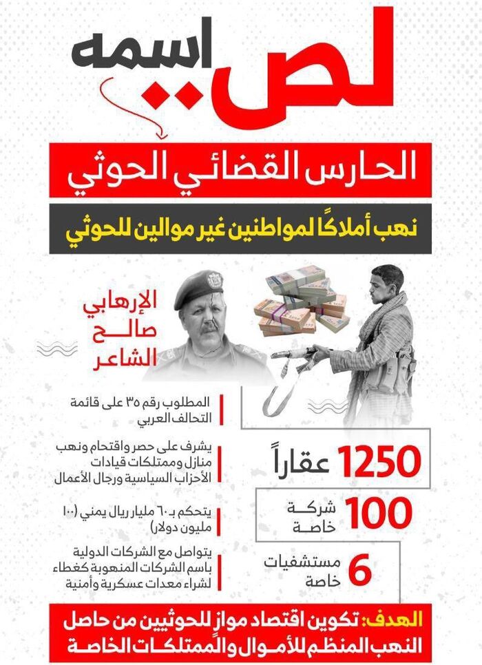 اسرار اليمن | الحارس القضائي أشهر لص حوثي نهب ملايين الدولارات | تقرير - انفوجرافيك
