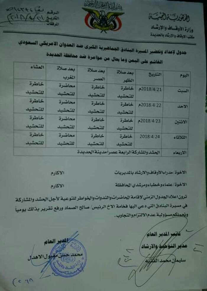 اسرار| في الحديدة.. الحوثيين يلجأون إلى المساجد لحشد المقاتلين.. بعد فشل حملتهم للتجنيد (وثيقة)